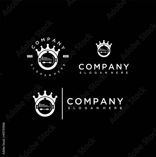 collection of dining king silhouette logo designs