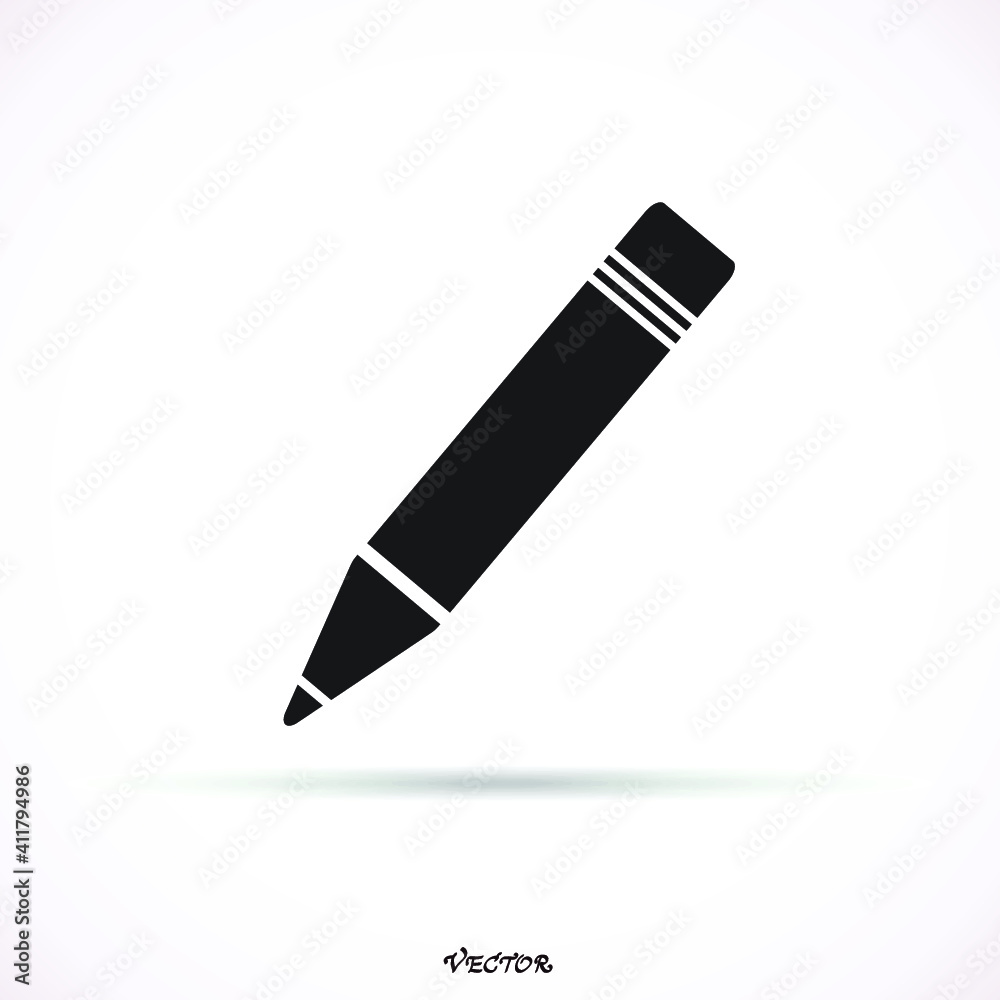Pencil icon isolated on white background Pencil icon isolated on white background