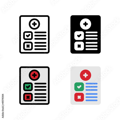 Health track record Patient Icon, and illustration Vector
