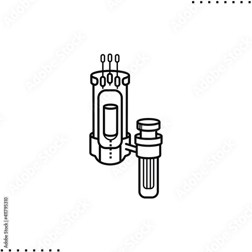 The small modular reactor, clean energy production vector icon in outlines 