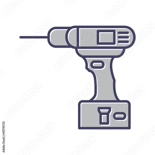 Unique Drilling Machine Line Vector Icon