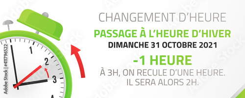 Passage à l'heure d'hiver - Changement d'heure le 31 Octobre 2021