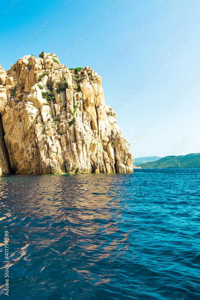 rocky coast of the Sardinian sea