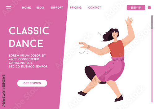 Vector landing page of Classic Dance concept