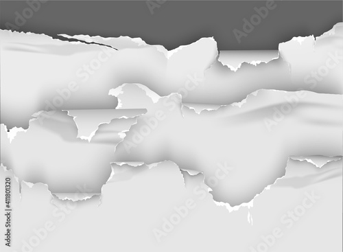 ragged Hole torn in ripped paper on background