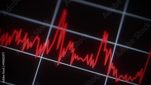 Sound wave diagram on the monitor screen.