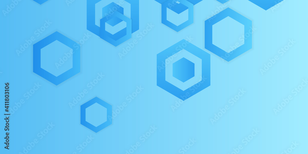 Blue hexagonal abstract background with random pattern Blue hexagonal abstract background with random pattern