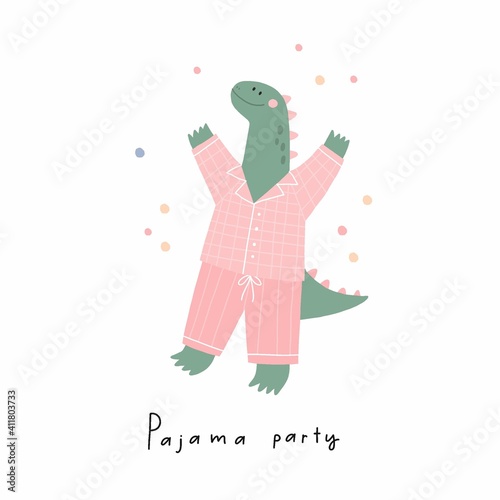Cute Cartoon dinosaur yoga relax. Vector illustrations with dino yoga meditation