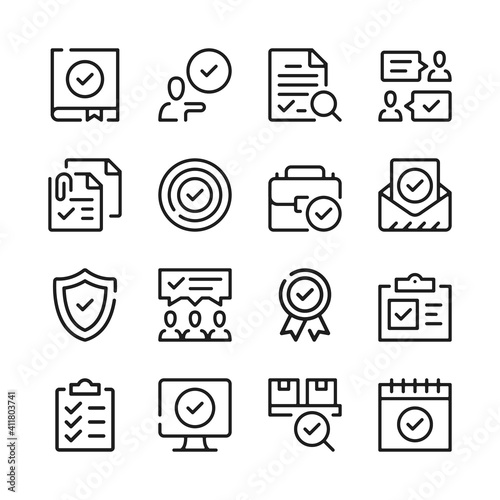 Check marks line icons set. Modern graphic design concepts, simple outline elements collection. Vector line icons