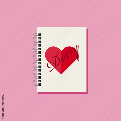 Diary book vector graphics