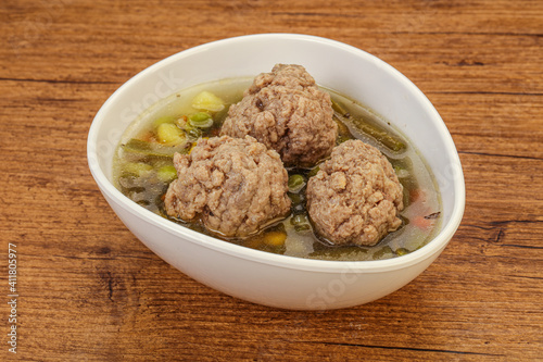 Soup with vegetables and meat balls