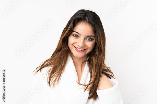 Young caucasian woman isolated on white background . Portrait © luismolinero