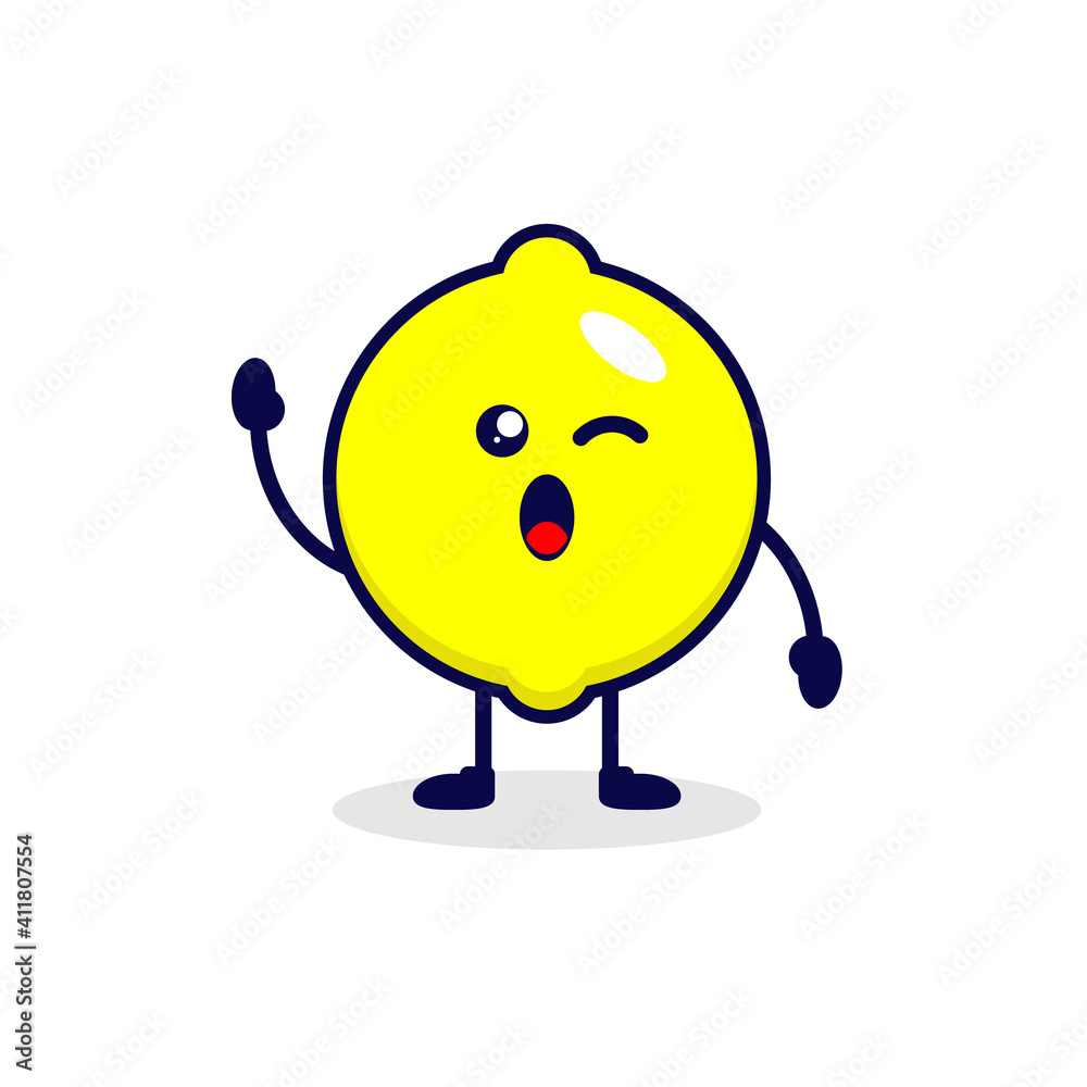 Obraz premium Lemon say hello cute character