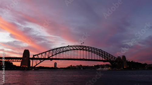 harbour bridge sunset