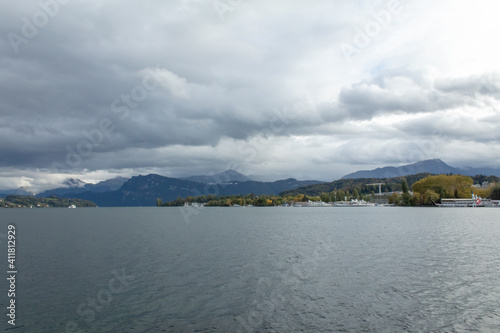 lake and mountains