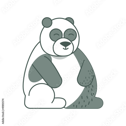 panda jungle animal in cartoon abstract design