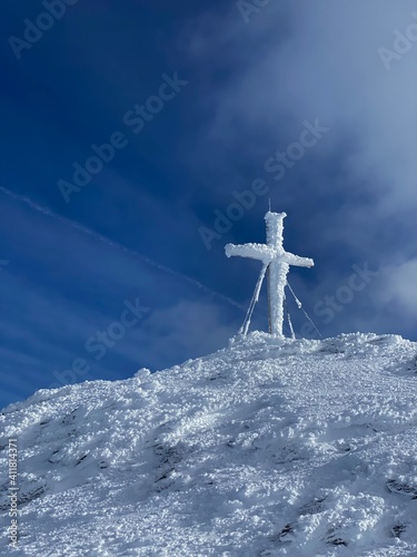 the cross at the summit of the  Zirbitzkogel  in Austria