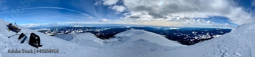 panorama in the austrian alps during winter