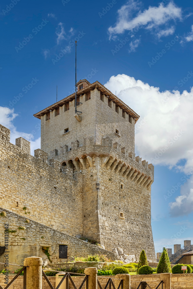 The ancient Castello della Guaita known as the first tower in the historic center of San Marino