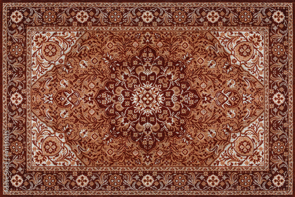 Old Brown Persian Carpet Texture, abstract ornament