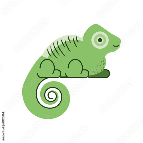 chameleon jungle animal in cartoon abstract design © djvstock