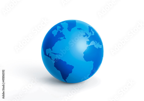 Earth globe icons. 3D render isolated on white background