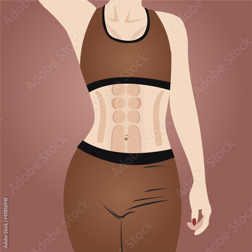 woman abs shape sport body sport clothes for women
