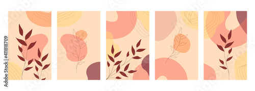 Wallpaper Mural Abstract vector set in minimal trendy style. Design template banners can be useful for websites, mobile app, smartphone templates, brochures, social media, stories and etc. Torontodigital.ca