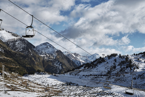 ski lift in the mountains