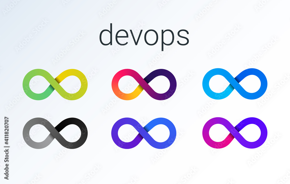 DevOps icon. software development - Dev and IT operations - Ops . loop eight logo for software technology companies. vector gradient icon illustration