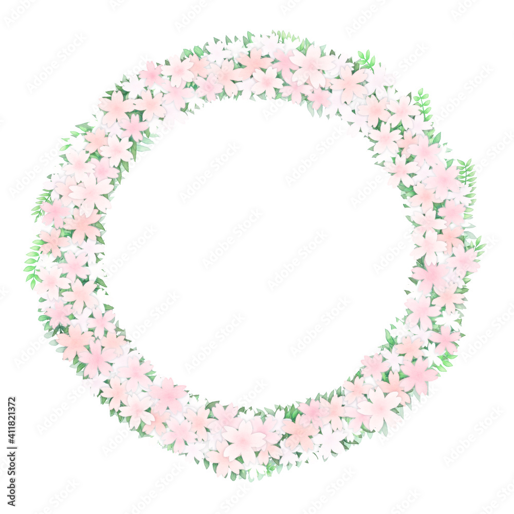 満開のホワイト桜フレーム