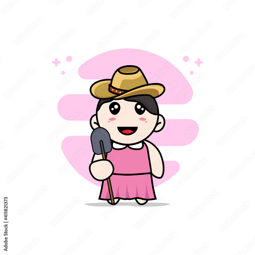 Cute girl character wearing breeder costume.