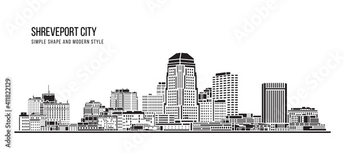 Cityscape Building Abstract Simple shape and modern style art Vector design -  Shreveport city