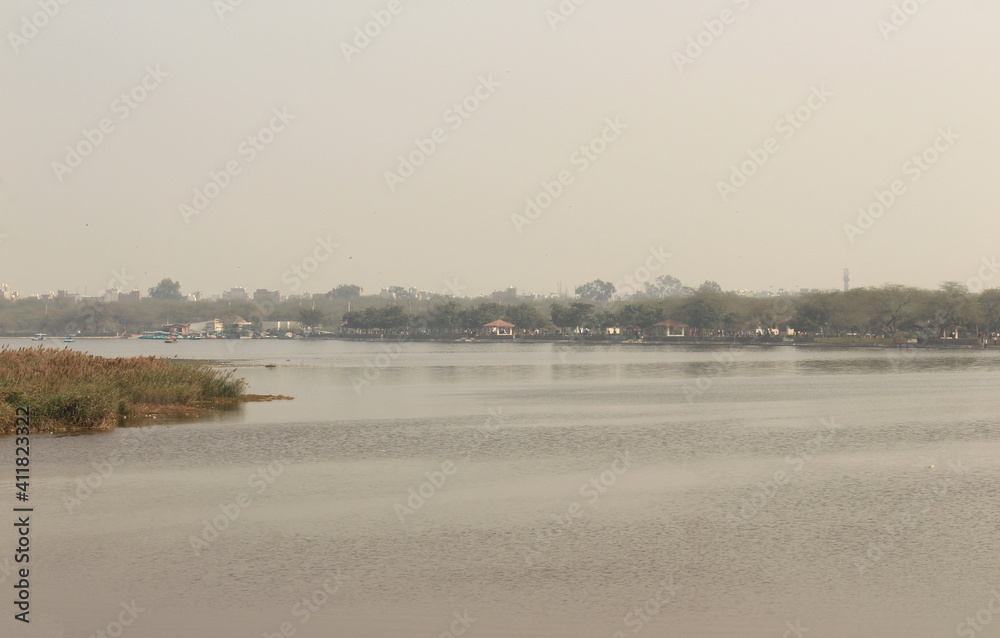 Bhalswa horseshoe lake in Delhi, India