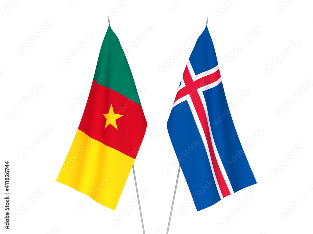 Iceland and Cameroon flags