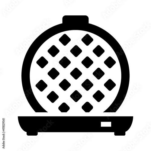 Waffle-iron icon. Belgian simple waffle-iron vector icon for web design on white background
