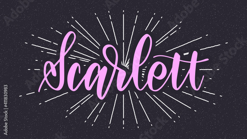 Scarlett Name Vector Typography with Starburst