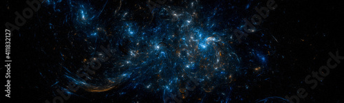 Banner Star field background . Starry outer space background texture . Colorful Starry Night Sky Outer Space background. 3D illustration