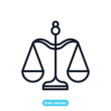 law firm icon. scale symbol template for graphic and web design collection logo vector illustration
