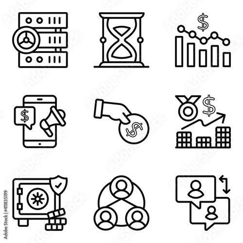 Digital Marketing Linear Icons Pack 