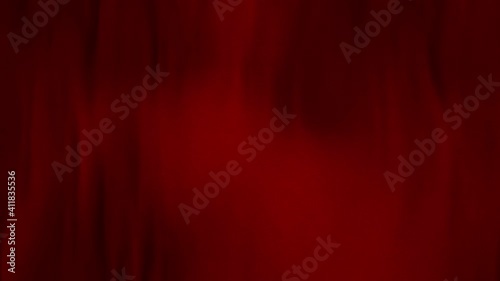 Abstract full-frame red flag cloth with selective focus waving in the wind. Concept 3D animation loop background of colored garment with velvet satin texture as copy space backdrop and web banner.