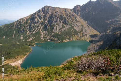 Czarny Staw GÄ…sienicowy lake in the Nationalpark of High Tatras in southern Poland. photo