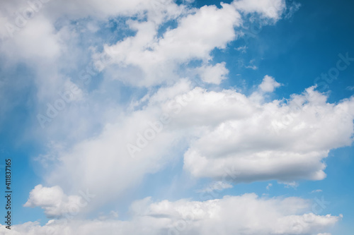 blue sky with clouds close up