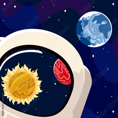 space planets sun helmet asteroid astronomy galaxy