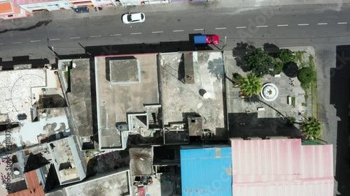 Aerial view of Assomad town in Santiago island, Cape Verde