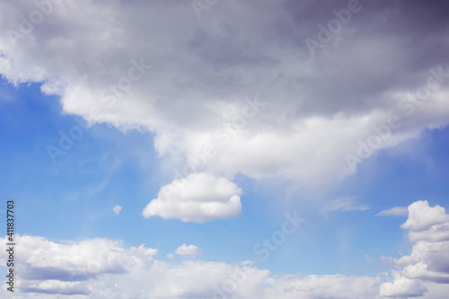 blue sky with clouds close up