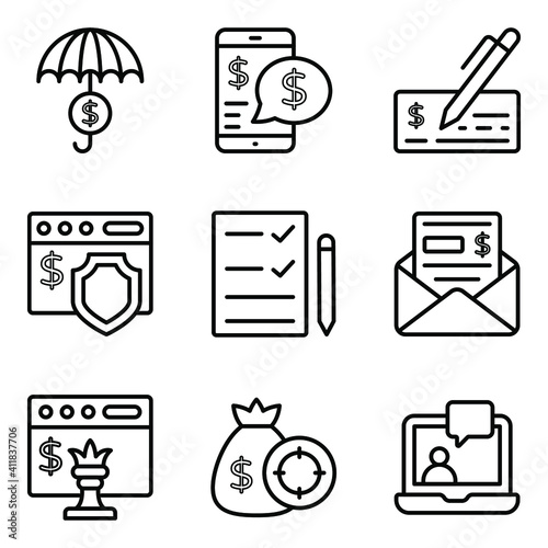 Finance and Money Linear Icons Pack 