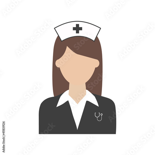 vector drawing of a nurse on a white background