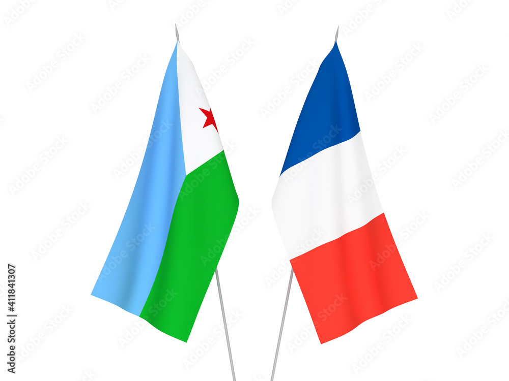 France and Republic of Djibouti flags France and Republic of Djibouti flags