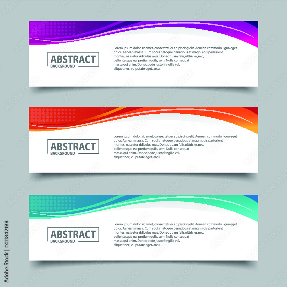 Banner Template Design with various color 